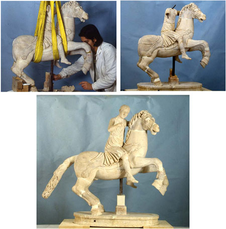 restauro archeologico lapidei statua equestre